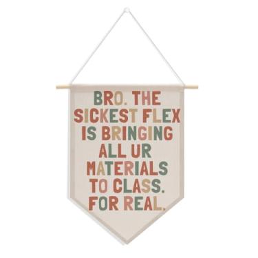 Imagem de Presentes para professores de inglês, faixa de parede para sala de aula de inglês, tema retrô de sala de aula, decoração de parede, bandeira de galhardete de canto, decoração de sala de aula de