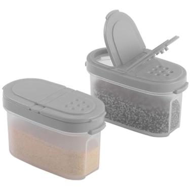 Imagem de SIGNORA WARE Potes de tempero com tampas – Conjunto de recipientes herméticos vazios para temperos/temperos de 113 g – 2 em 1 tampas de coqueteleira de plástico transparente organizador de especiarias