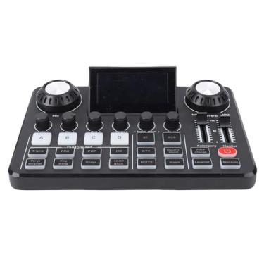 Imagem de Asixxsix Mixer De áudio Para Jogos, Pequeno Equipamento Para Podcast Placa De Som Ao Com Tela LED Ajustável Interface De áudio Mixer Dj Placa De Som Para Telefone Transmissão Ao