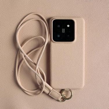 Imagem de Capa de couro de luxo para Xiaomi 14T Pro 14pro 13pro 11T 13Ultra com alça transversal e cordão, rosa, para POCO X3 (X3 Pro)