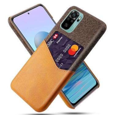 Imagem de Capa para Xiaomi Redmi Note 10,Tela e tampa de couro PU,Antideslizante,360°cobertura completa à prova de choque com 1 slot de cartão atrás,Prevenção de queda-Brown