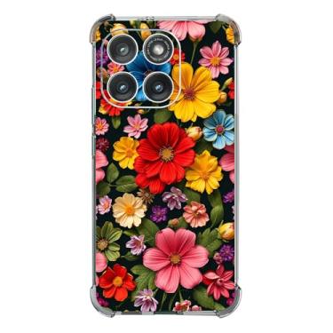 Imagem de Beaucov Capa para Motorola Edge 2025, linda estampa de flores, proteção contra quedas, à prova de choque, capa protetora de corpo inteiro resistente a arranhões para Motorola Moto Edge 2025