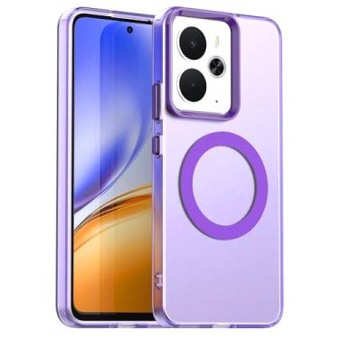 Imagem de Capa compatível com Realme 14 5G, capa magnética à prova de choque, compatível com Realme 14 5G capa roxa