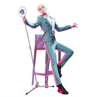 Imagem de KIRA KIRA Lukaa Cosplay Doki-SR Alienn Stagee Lukaa R7 Azul Cinza Terno Masculino Uniforme Cosplay Fantasia Plus Size (2GG)