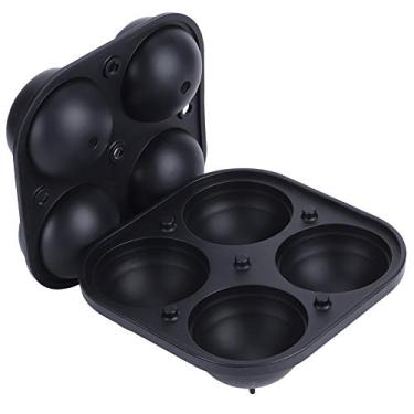 Imagem de Bandeja para cubos de gelo, molde de gelo de 6 cm Molde para cubos de gelo, ferramenta DIY Silicone flexível com 4 orifícios para bar Whisky Coffee Shop Casa Cozinha