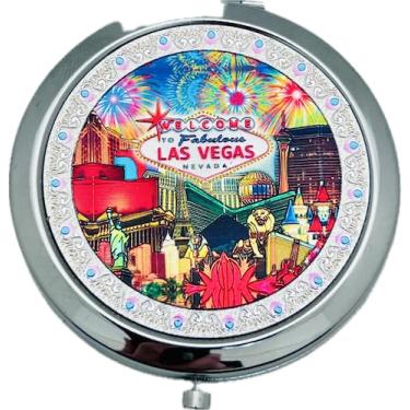 Imagem de Central Souvenir and Novelty LLC Espelhos compactos de Las Vegas, design multi-óleo Sin City (Firewroks)