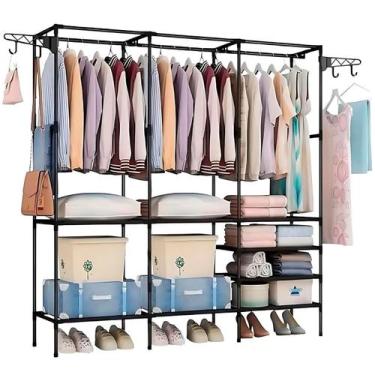 Imagem de Guarda-Roupa Arara 3 Colunas Multifuncional Desmontável - Casa Chick