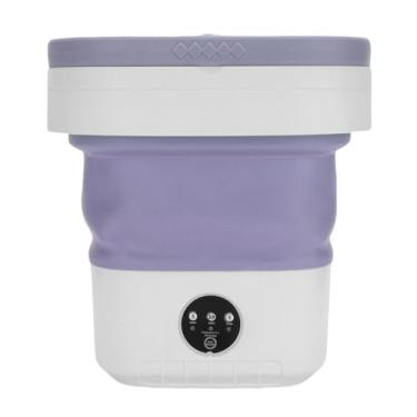 Imagem de Fockety Máquina de Lavar Portátil, Lavadora de Balde Portátil Máquina de Lavanderia Dobrável Com 3 Modos de Limpeza para Apartamento Em Casa do Hotel (PURPLE)