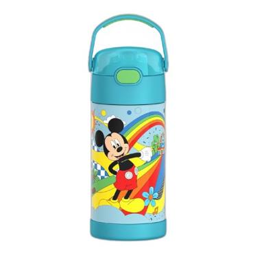 Imagem de Garrafa infantil THERMOS FunTAINER de aço inoxidável com canudo, 350 ml, Mickey Mouse