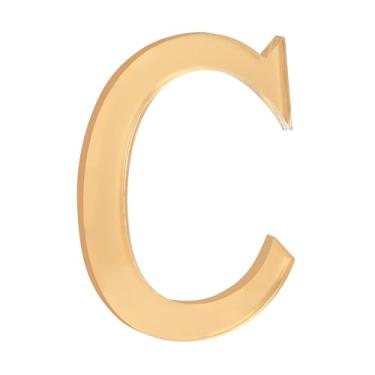 Imagem de HASWARE Número de casa autoadesivo de 10 cm - à prova d'água e resistente ao clima - fácil instalação para porta postal de caixa de correio doméstica (ouro, C)