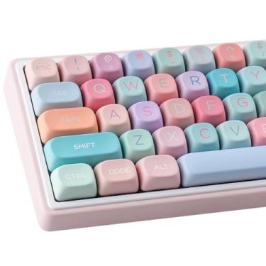 Imagem de Hyekit Teclas PBT – Conjunto de teclas fofas com perfil MOA 60 65 75 100 por cento, 126 teclas de sublimação de tinta para teclado mecânico Cherry Gateron MX interruptores magnéticos, fantasia