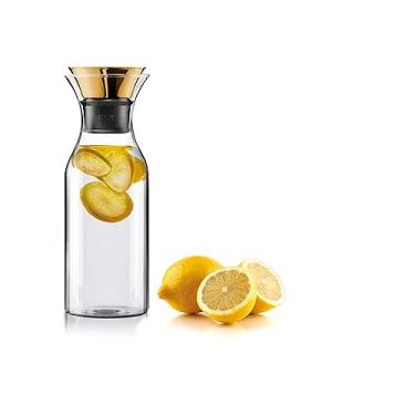 Imagem de EVA SOLO | Garrafa de geladeira 1 L | Para bebidas quentes e frias | 100% livre de gotejamento | Vidro borossilicato seguro para lava-louças | Tampa de latão inclinada e borda de silicone | Serve na