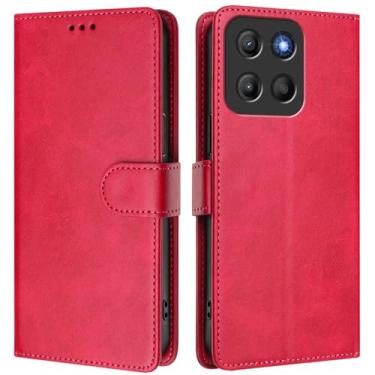 Imagem de Asdsinfor Capa carteira para Motorola Moto G15, [bloqueio RFID] 3 porta-cartões [capa interior de TPU à prova de choque] Capa protetora magnética de couro PU para Moto G15, rosa YBW