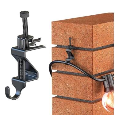 Imagem de Lewufe Clipes de parede de tijolo de aço inoxidável, ganchos de tijolo, grampo para uso externo, resistente, 1/20.3 cm a 3/10.2 cm, ganchos de tijolo sem broca, 6 pacotes