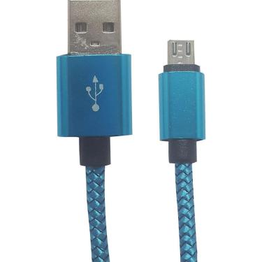 Imagem de Kit 10 Cabos Micro-B Usb Led Azul