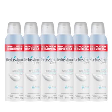 Imagem de Kit Desodorante Aerossol Antitranspirante Herbíssimo Care Sensitive 250ML - 6 unidades