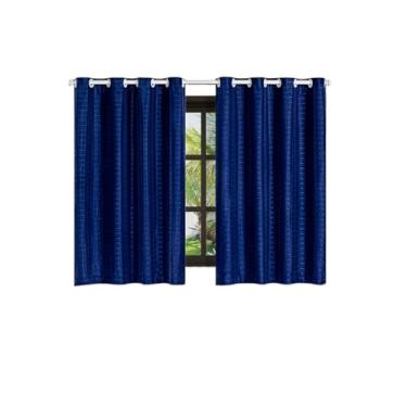 Imagem de Cortina Blackout Blecaute Pvc Com Tecido Xadrez 2,80 X 1,60(Marinho)