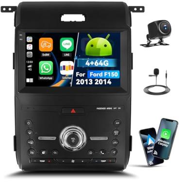 Imagem de [4+64G] Android 15 estéreo para carro para Ford F150 2013 2014 com carro sem fio e Android Auto, rádio de carro de 9 polegadas com conexão espelhada, Bluetooth, FM/RDS WiFi, GPS, EQ, DSP SWC + AHD