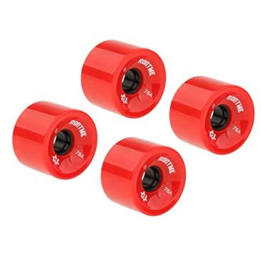 Imagem de kowaku Conjunto de 4 Rodas PU de 70mm para Longboard com Rolamentos ABEC-9, vermelho