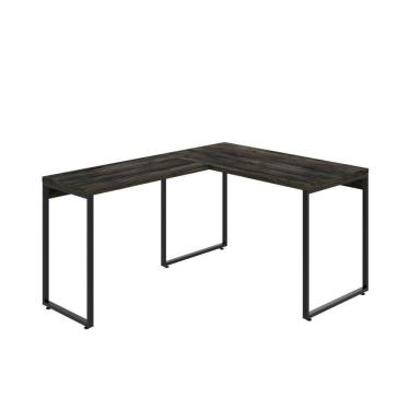 Imagem de Mesa Em L Kuadra Office 120x150x75cm Carvalho Dark - Carvalho Dark -