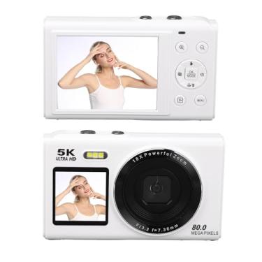Imagem de Heayzoki Câmera Digital 5K, Câmera de Vlogging de 80MP Com Zoom Digital 18x, 2,8in e Tela Dupla de 1,5 Pol, Construída Em Flash, Cartão de 64 GB, Foco Automático, Webcam para Fotografia (64 GB)