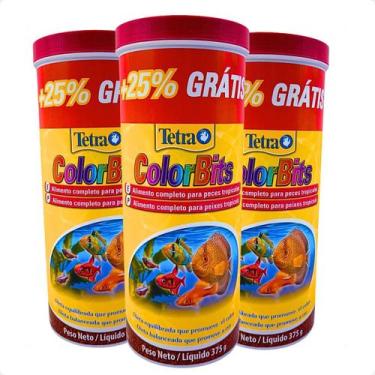 Imagem de Kit 3 Ração Peixe Colorbits Granules Tetra - 375g