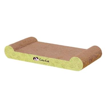 Imagem de ShengQuanHao Arranhador de papelão para gatos, cama para animais de estimação, papelão ondulado, proteção para móveis de gatinhos, descanso, brinquedo, arranhador, Verde