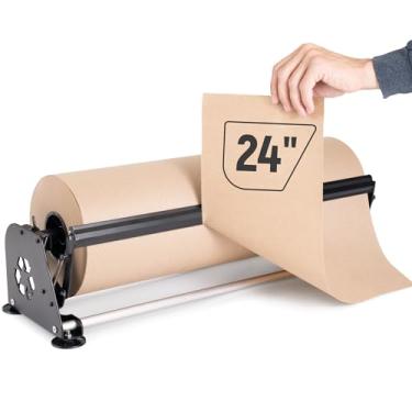 Imagem de Paclord Dispensador/cortador de rolo de papel de 61 cm para rolos de papel de jornal Kraft Butcher Freezer de até 25,4 cm de diâmetro