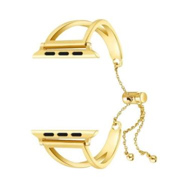 Imagem de Pulseira De Luxo Em Aço Inoxidável Para Apple Watch 40mm 41mm 45mm 44m