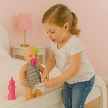 Imagem de Boneca Faz Xixi Fralda Kit Completo Infantil Criança Brincadeira Educativo Estimulo Diversão Presente Faz De Conta