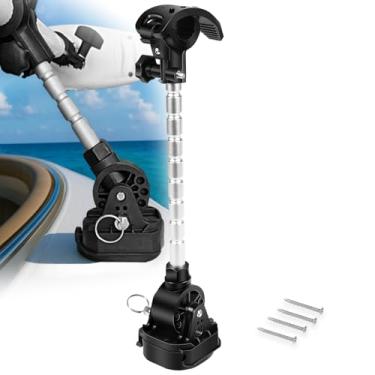 Imagem de MKA-60 1862060 Suporte estabilizador de motor de pesca compatível com Minn Kota Terrova Ulterra PowerDrive Riptide 1991-2023, suporte dobrável com braço ajustável, suporte anti-salto de grau marítimo