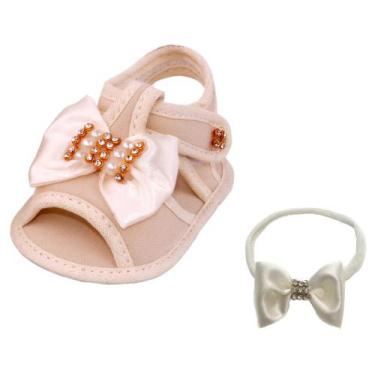 Imagem de Sapatinho Bebê Menina Sandália E Faixa de Cetim Ref.192 - Galera do Pe