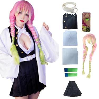 Imagem de CHENYIZDQ Mitsuri Amaidera Cosplay Love Hashira cosplay fantasia completa mulher fantasma matar uniforme de equipe jogo de Halloween, rosa, XX-Large