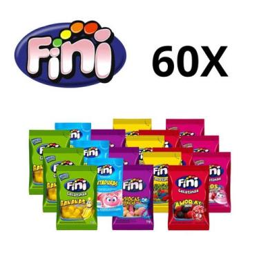 Imagem de Kit 60un Bala FINI GELATINAS 15g - Fini