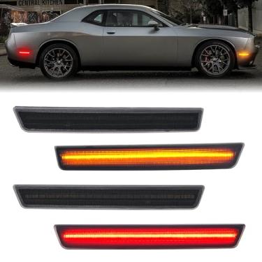 Imagem de Luzes de LED laterais compatíveis com Challenger (B5, Challenger Regular body (2015-2023) amarelo fumado + vermelho)