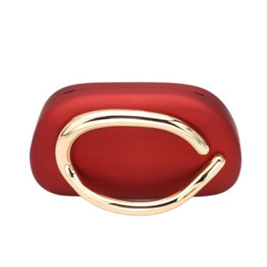 Imagem de RomanticDesign Bolsa feminina vintage para noite, bolsa tiracolo com alça decorativa de metal, para festa, casamento, formatura, vermelha