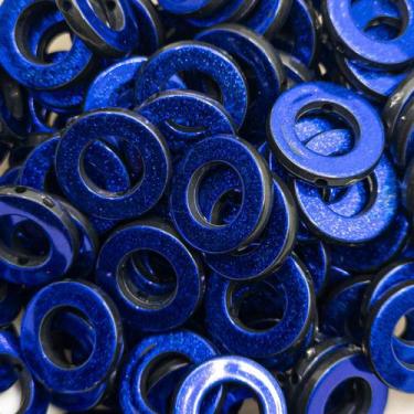 Imagem de Argola Passante Plástico Azul com Glíter 20mm 50pçs 50g - Macall