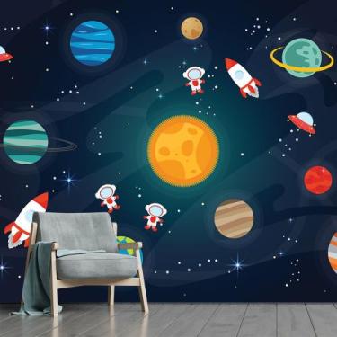 Imagem de Papel de Parede Espaço Planetas Nave Infantil Sala Adesivo - 372pcm - 