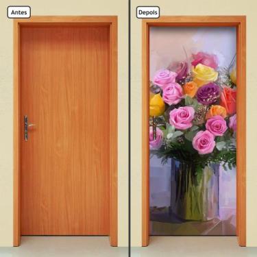 Imagem de Adesivo Decorativo de Porta - Pintura - Flores - 1015cnpt - Allodi