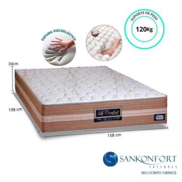 Imagem de Colchão Casal Molas Ensacadas com Visco Elástico Sankonfort Le Confort