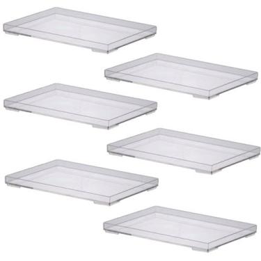 Imagem de Kit 6 Bandejas Em Acrílico Cristal 25x17x2cm 1639 Paramount