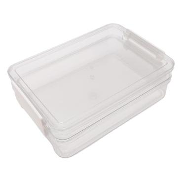Imagem de FTVOGUE 2PCS Caixa de Documentos de Armazenamento de Arquivos de Plástico Caixa de Documentos Transparente Empilhável Com Tampas de Trava para Revistas de Tamanho Legal de Papel A4