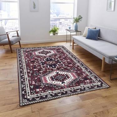 Imagem de Tapete de área lavável. Casa de fazenda moderna. Vintage. Turco. Boêmio. Atirado. Oriental. Tradicional. Tapetes para sala de estar. Jantar. Quarto. Escritório. Entrada. Hall de entrada. (851RR, 9' x