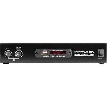 Imagem de HAYONIK, Amplificador 4 canais, 80W RMS, Bluetooth, USB, Rádio FM, Entrada para Microfone, Equalizador - Compact 1000