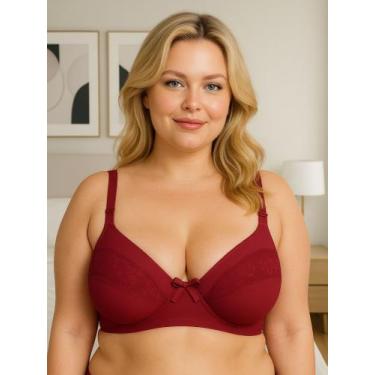 Imagem de Sutiã Plus Size sem Bojo Reforçado Sustentação de Cetinete Resistente-