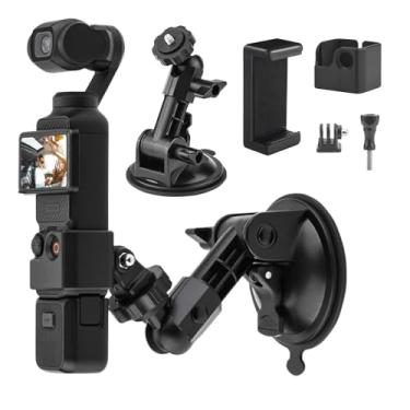 Imagem de iEago RC Suporte com ventosa para DJI Osmo Pocket 3, câmera de ação, para-brisa, carro, janela, veículo, barco, câmera, ventosa para Insta360 X4 X3 X2 ONE R RS GO 3 para GoPro Hero 12 11 10 9 8 7