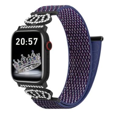 Imagem de Pulseiras de nylon compatíveis com Apple Watch série 10/9/8/7/6/5/4/3/2/1/SE de 38 mm, 40 mm, 41 mm, 42 mm, 45 mm, 46 mm, 49 mm, 40 mm, 40 mm, 40 mm, 40 mm, 41 mm, 41 mm, 41 mm, 42 mm, 44 mm, 4 e 2 e