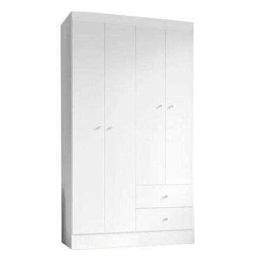 Imagem de Guarda Roupa Solteiro Versa 4 Portas Branco Rosa Flex Fosco - Kits Paraná