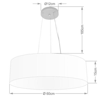 Imagem de Lustre Luminária Pendente Cupula Em Tecido Md-39803 - Bivolt - Para 3 Lâmpadas E27 - Lustres Vivare Palha 60x15cm