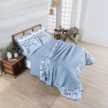 Imagem de Cobre Leito + Jogo de Cama Afeto 400 Fios Casal Padrão 07 Peças 100% Poliéster - Lolli